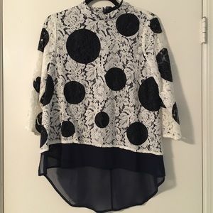 Anthropologie Lace Dot Top